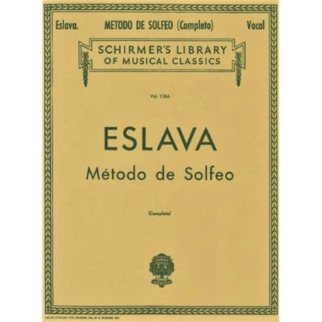 Libro. MÉTODO DE SOLFEO - ESLAVA (COMPLETO) VOCAL METHOD