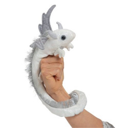 Títere de dedo. DRAGÓN PLATEADO - Pearl Dragon Wristlet - Pulsera