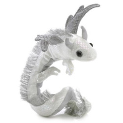 Títere de dedo. DRAGÓN PLATEADO - Pearl Dragon Wristlet - Pulsera