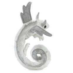 Títere de dedo. DRAGÓN PLATEADO - Pearl Dragon Wristlet - Pulsera