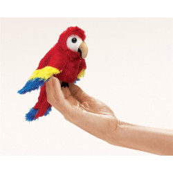 Títere de dedo. MINI GUACAMAYA ROJA ave