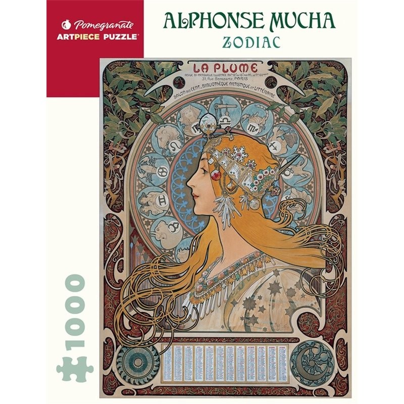 Rompecabezas. Alphonse Mucha: Zodiac 1000-Piece Jigsaw Puzzle