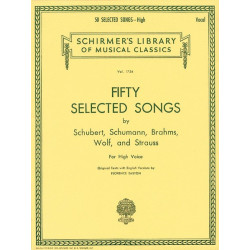 Partitura. FIFTY SELECTED SONGS by Schubert, Schumann, Brahms, Wolf & Strauss